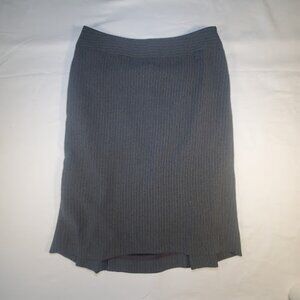 Ann Taylor Gray Pinstripe Pencil Skirt Women's Size 4 Business Wear Back Pleats